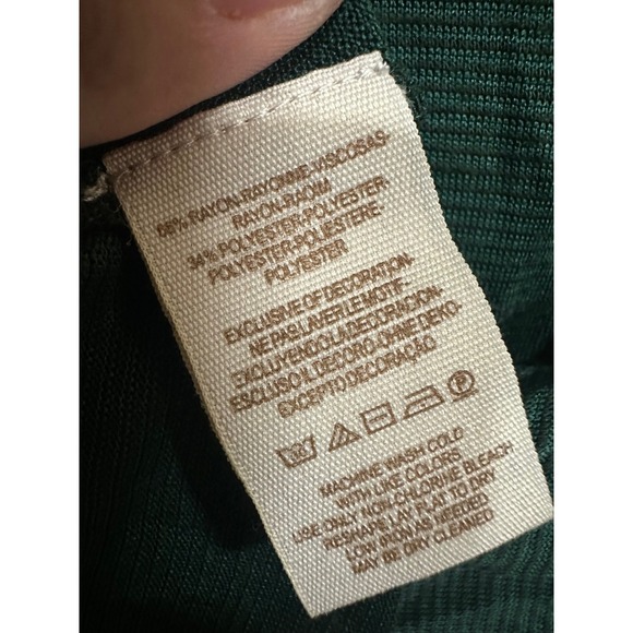 Free People Emerald Green Long Sleeves Lace Back High Low Top Small - Picture 4 of 4